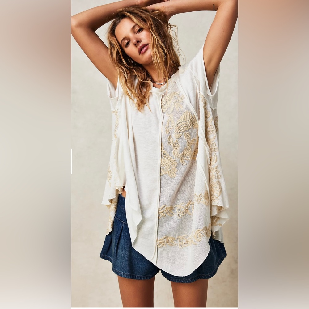 Free People Palmero Short Sleeve Top